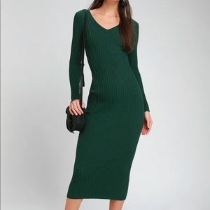 Green Midi Bodycon Dress